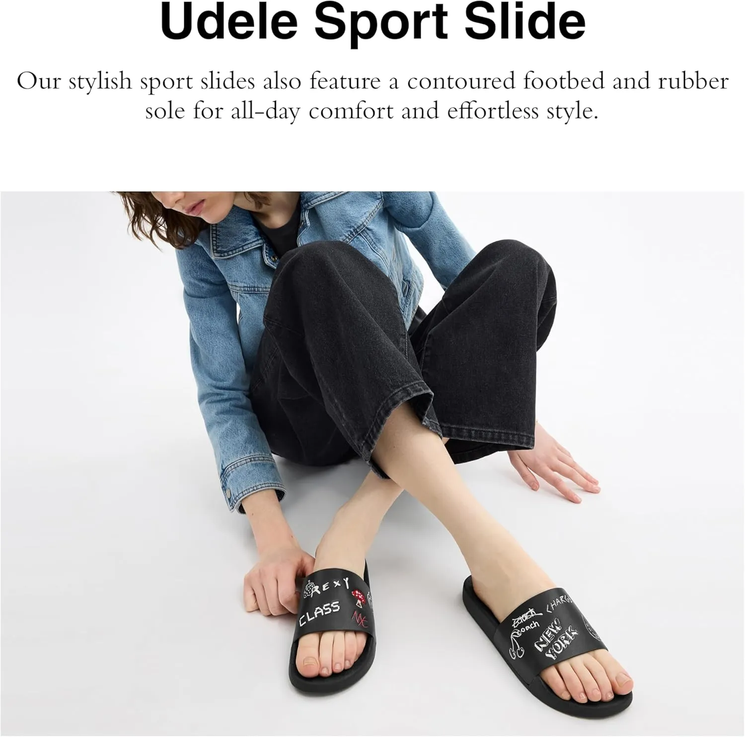 Coach Women's Udele Sport Slide with Sketch Print Platform