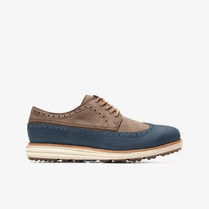 Cole Haan Men's ØriginalGrand Wingtip Oxford Golf Truffle-Navy Blazer C37503