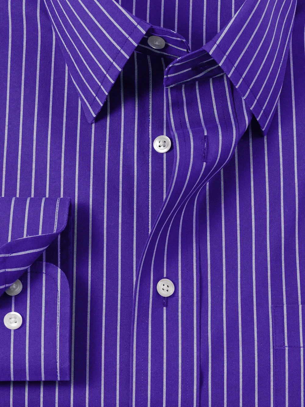 Comfort Stretch Non-Iron Stripe Dress Shirt - Purple