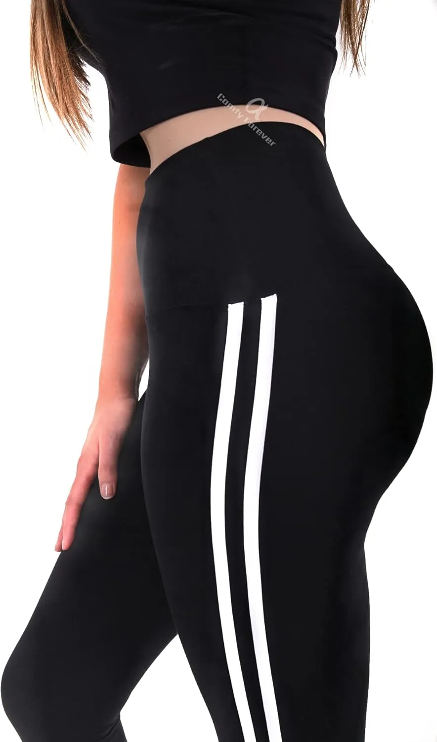 COMFY FOREVER Leggings for Women W/5' High Waist Tummy Control Ankle Length Pants
