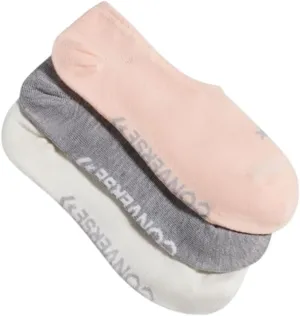 Converse Women's 3 Pack Flat Knit Ultra Low Socks No Show Made For Chucks Shoe Size 6-10 (Pastel)