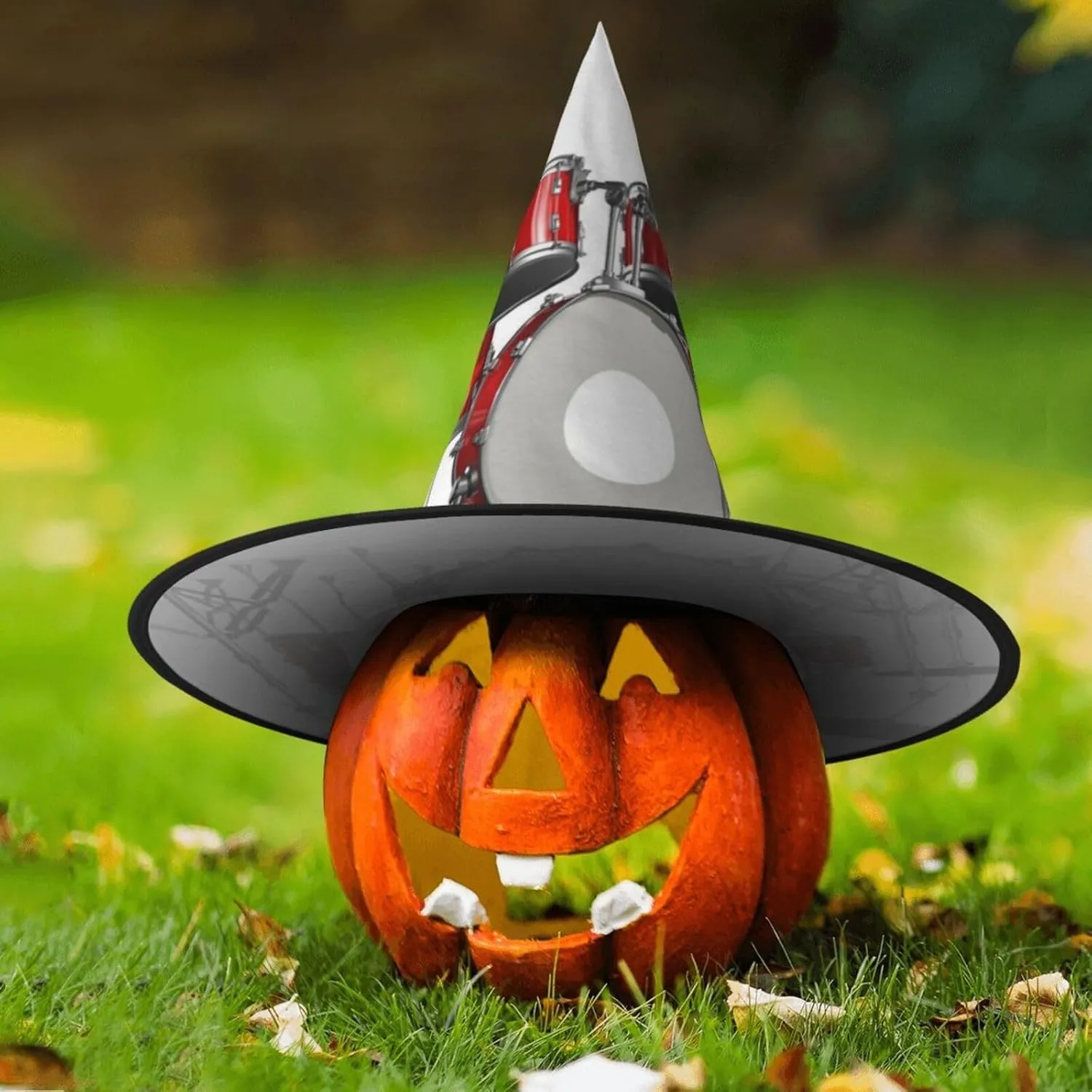Cool Drum Set Print Halloween Hat Costumes Witch Hat For Party And Cosplay,Witch Party Decorations