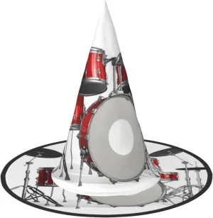 Cool Drum Set Print Halloween Hat Costumes Witch Hat For Party And Cosplay,Witch Party Decorations