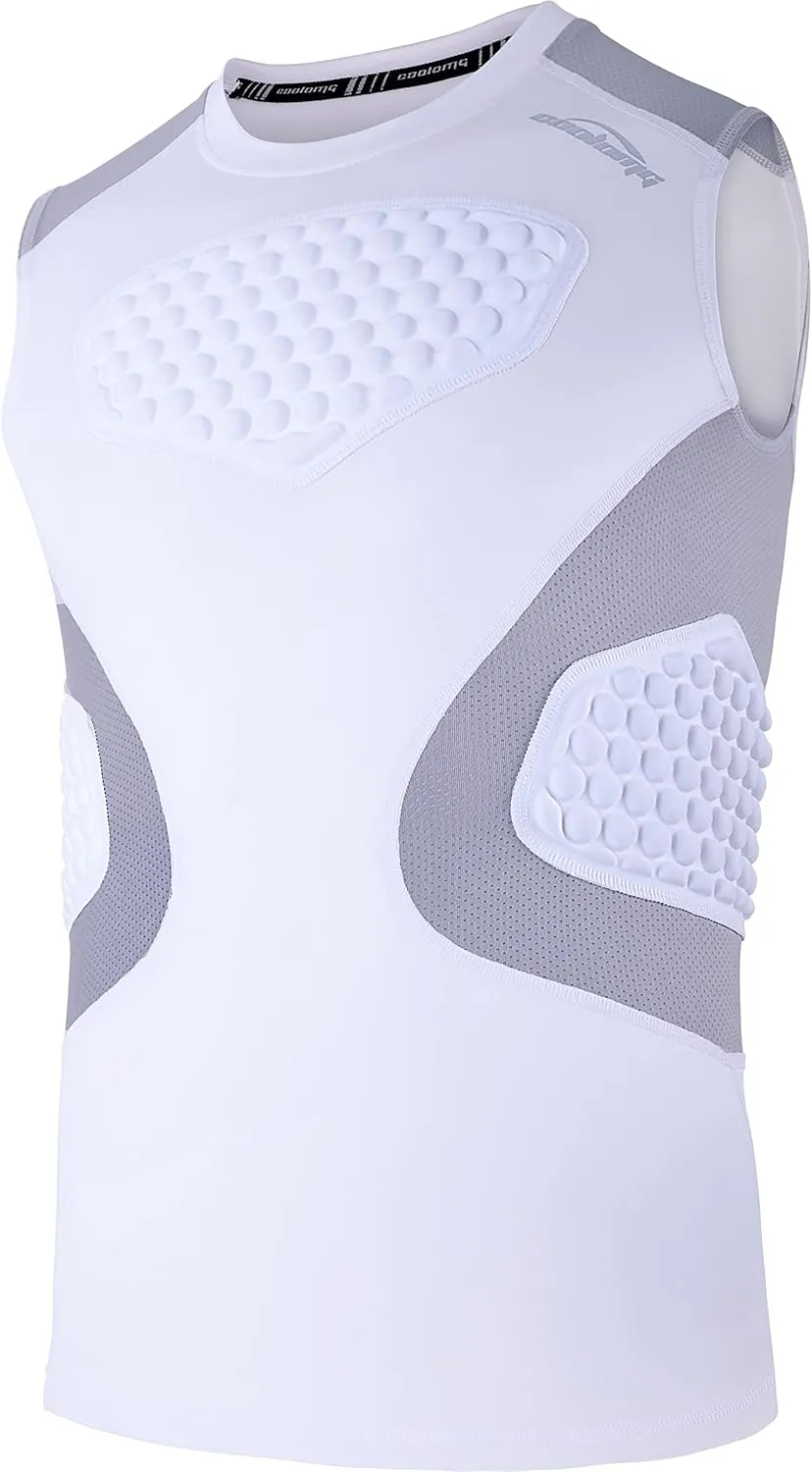 COOLOMG Youth Baseball Chest Protector Padded Compression Shirt Softball Football Lacrosse Rib Heart Sternum Guard