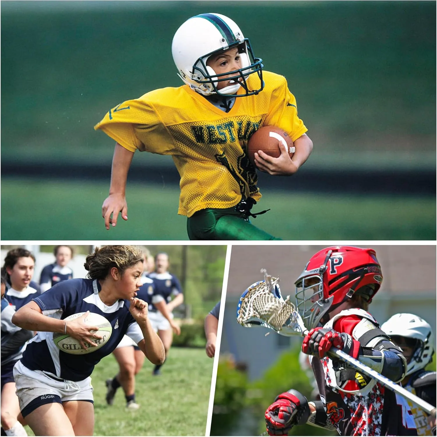 COOLOMG Youth Football Padded Shirt Chest Rib Protector Heart Sternum Shoulder Protection for Rugby Lacrosse