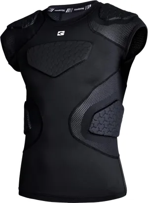 COOLOMG Youth Football Padded Shirt Chest Rib Protector Heart Sternum Shoulder Protection for Rugby Lacrosse