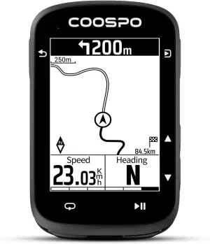 COOSPO CS500 Bike Computer Wireless, 2.6 Inch LCD GPS Cycling Computer with Route Navigation, Bluetooth5.0 ANT GPS Bicycle Speedometer with Auto-Backlight, Support Bike Radar & 45H Battery Life