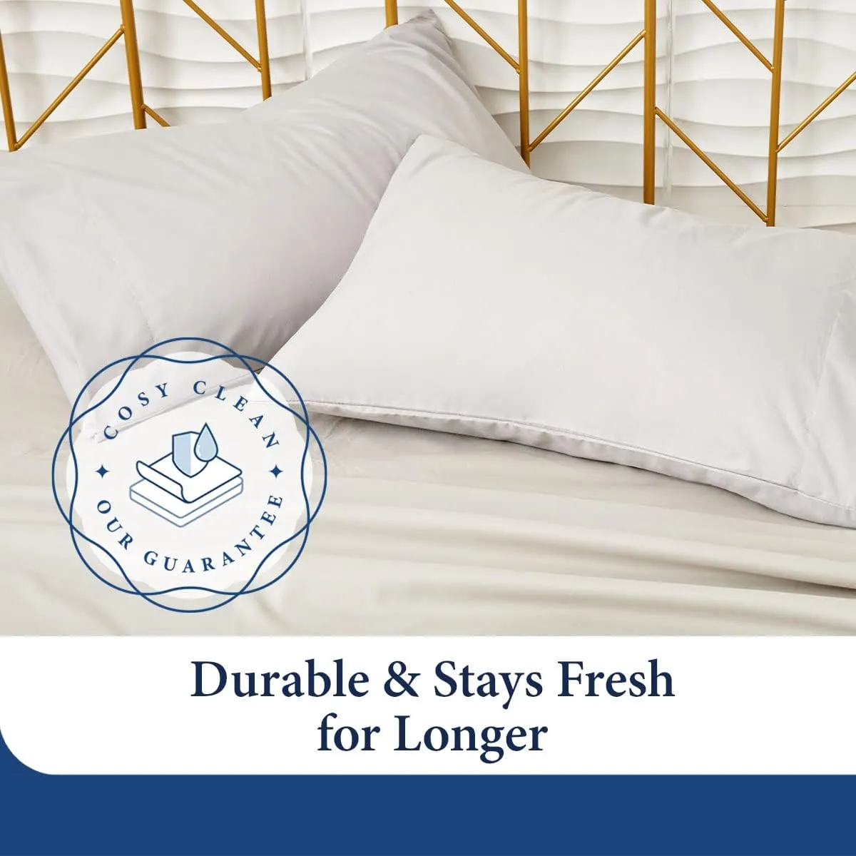 Cosy House Collection Luxury Bamboo Sheets - Blend of Rayon Derived from Bamboo - Cooling & Breathable, Silky Soft, 16-Inch Deep Pockets - 4-Piece Bedding Set - Queen, Cream