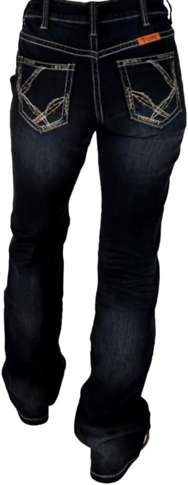 Cowgirl Tuff Western Jeans Women Trainer Bootcut Medium Wash JTRAIN