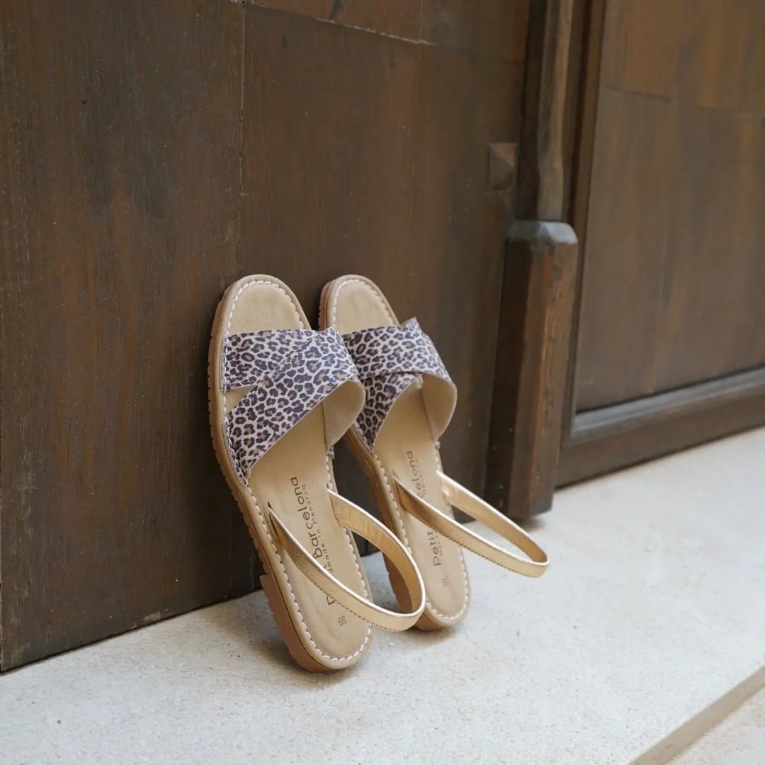 Cross Over Flat Avarcas | Panther (Padded)