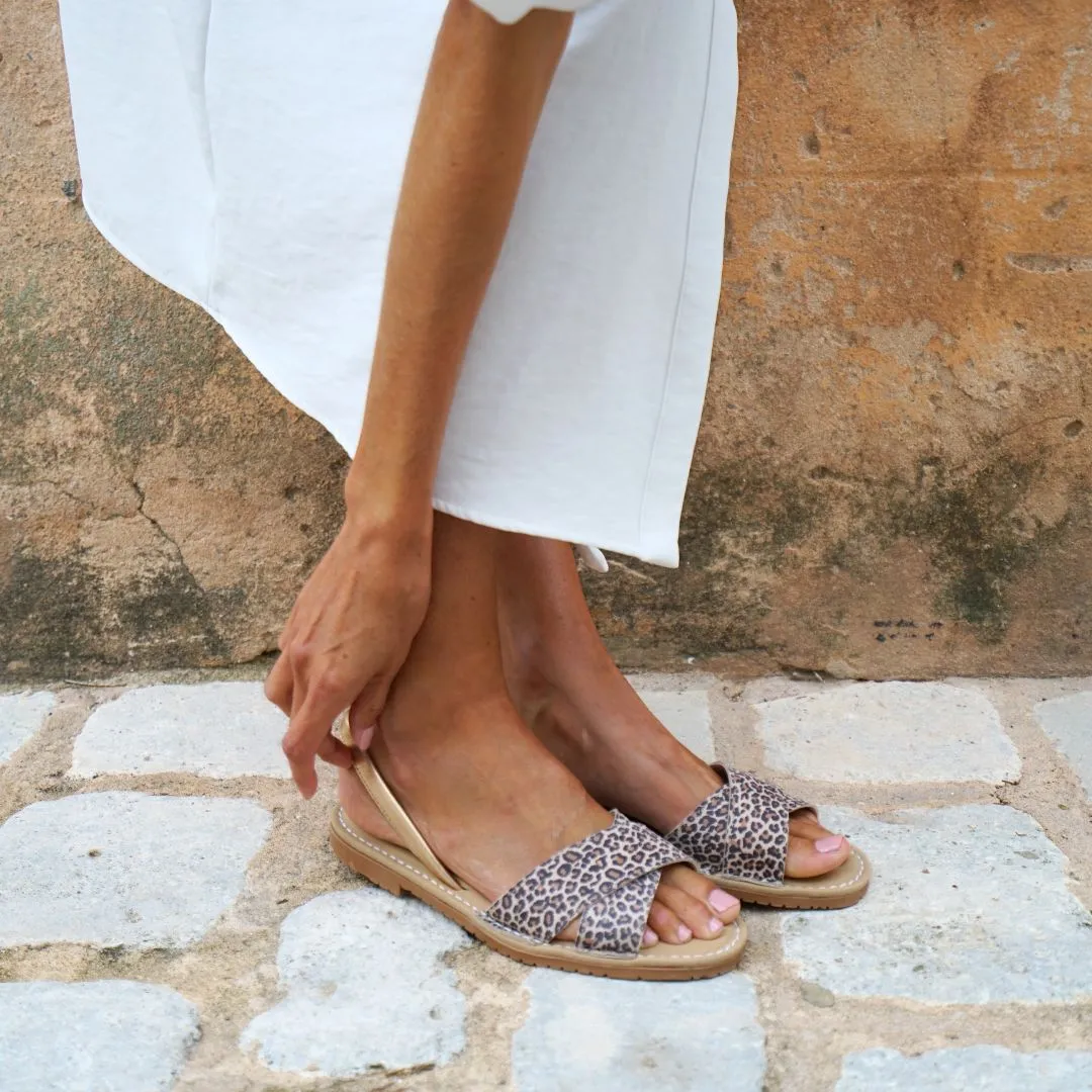 Cross Over Flat Avarcas | Panther (Padded)