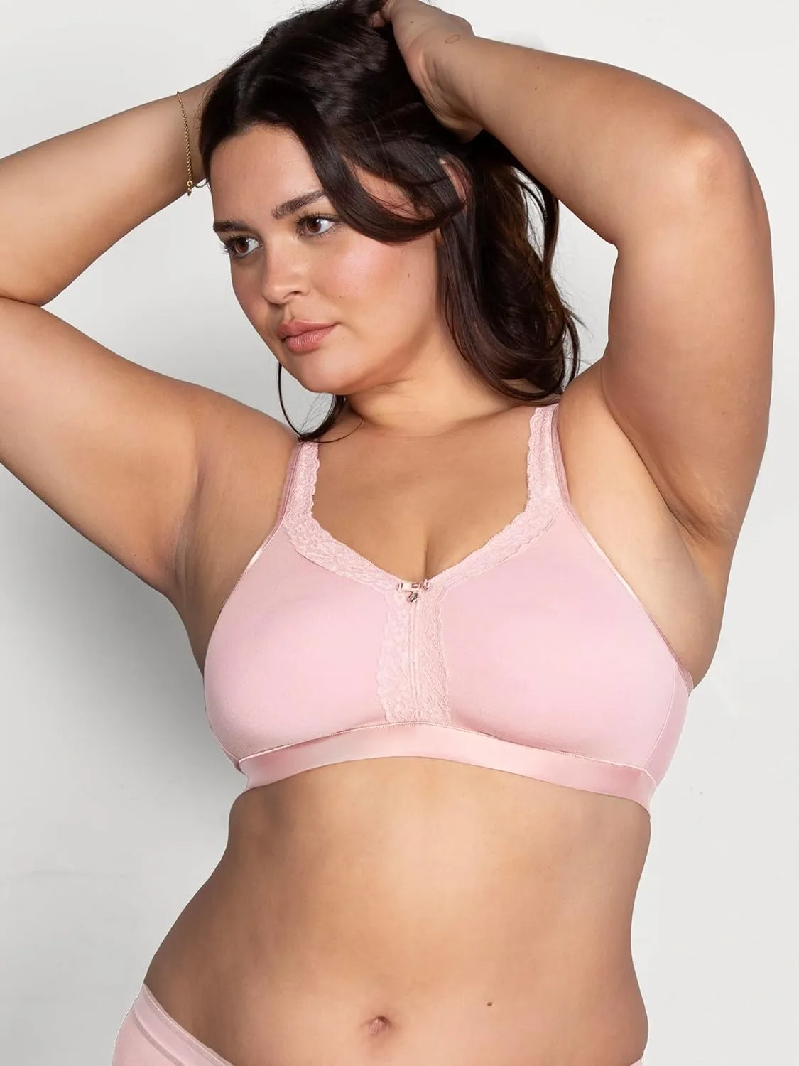 Curvy Couture Women's Plus Size Cotton Luxe Unlined Wire-Free Bra