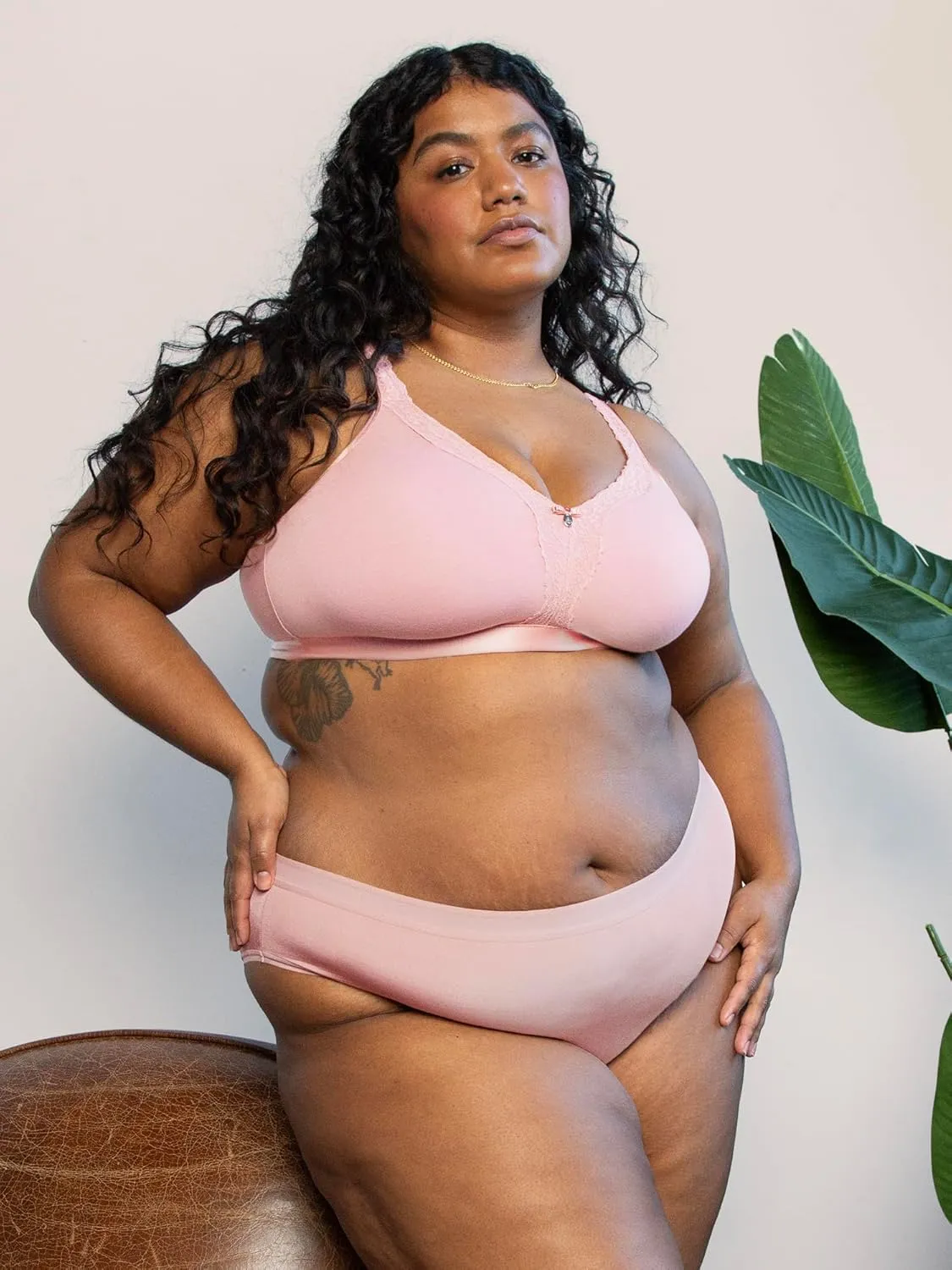 Curvy Couture Women's Plus Size Cotton Luxe Unlined Wire-Free Bra