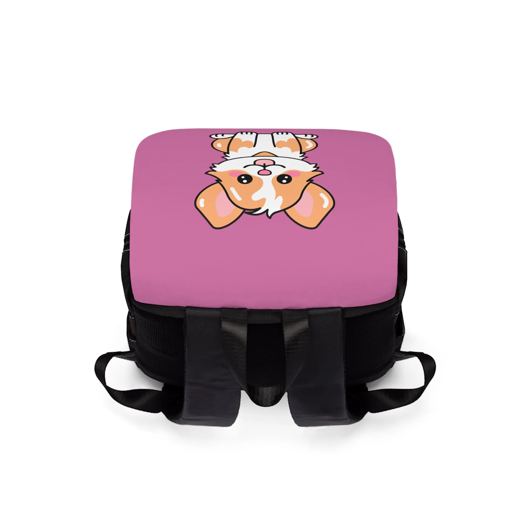 Cute Little Puppy on light purple background back to school Unisex Casual Shoulder Backpack