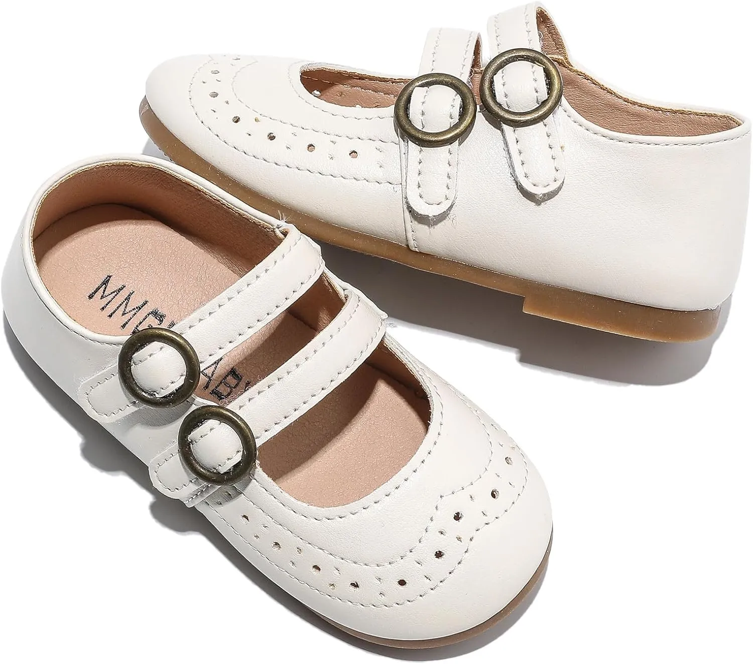 DADAWEN Girl's Classic Mary Jane Flats School Uniform Shoes Dress Shoes Party Wedding Shoes