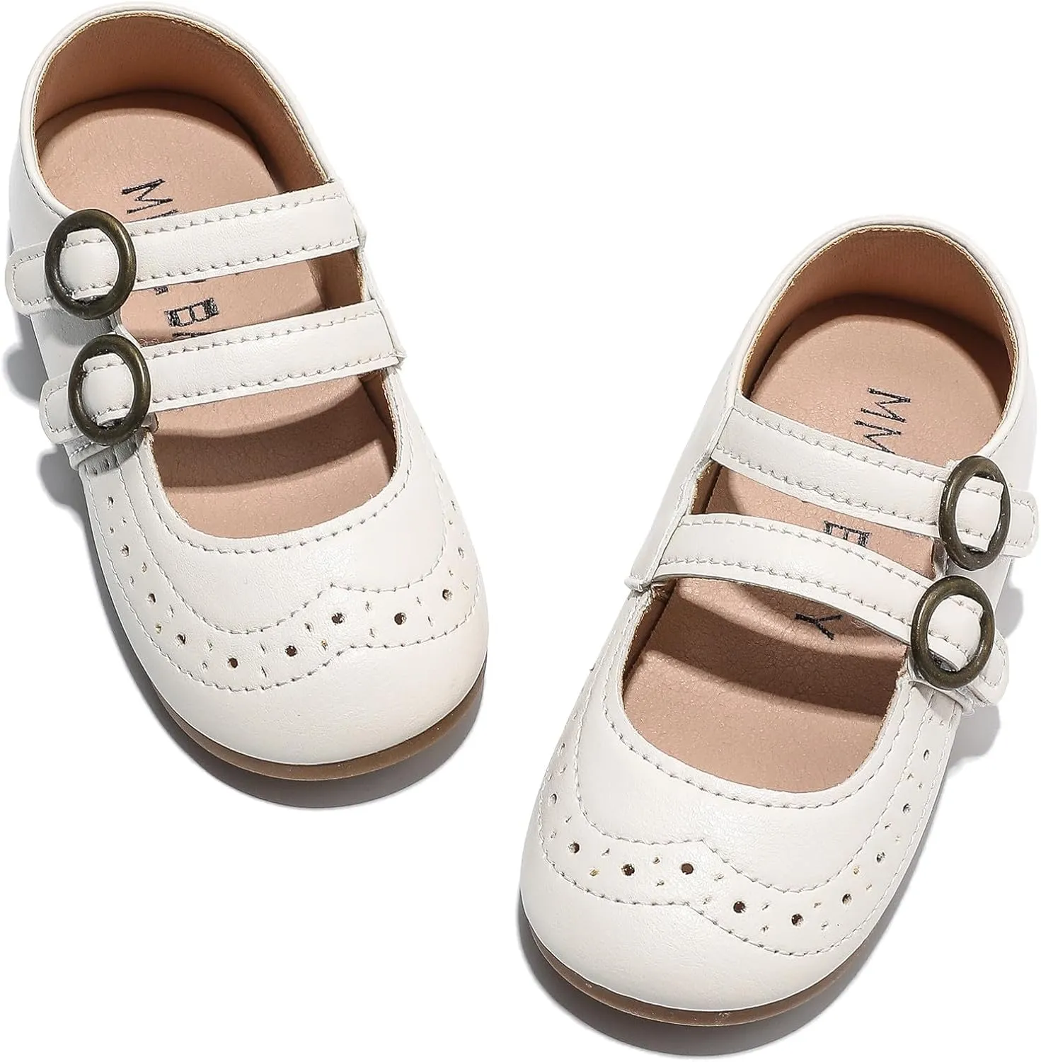 DADAWEN Girl's Classic Mary Jane Flats School Uniform Shoes Dress Shoes Party Wedding Shoes