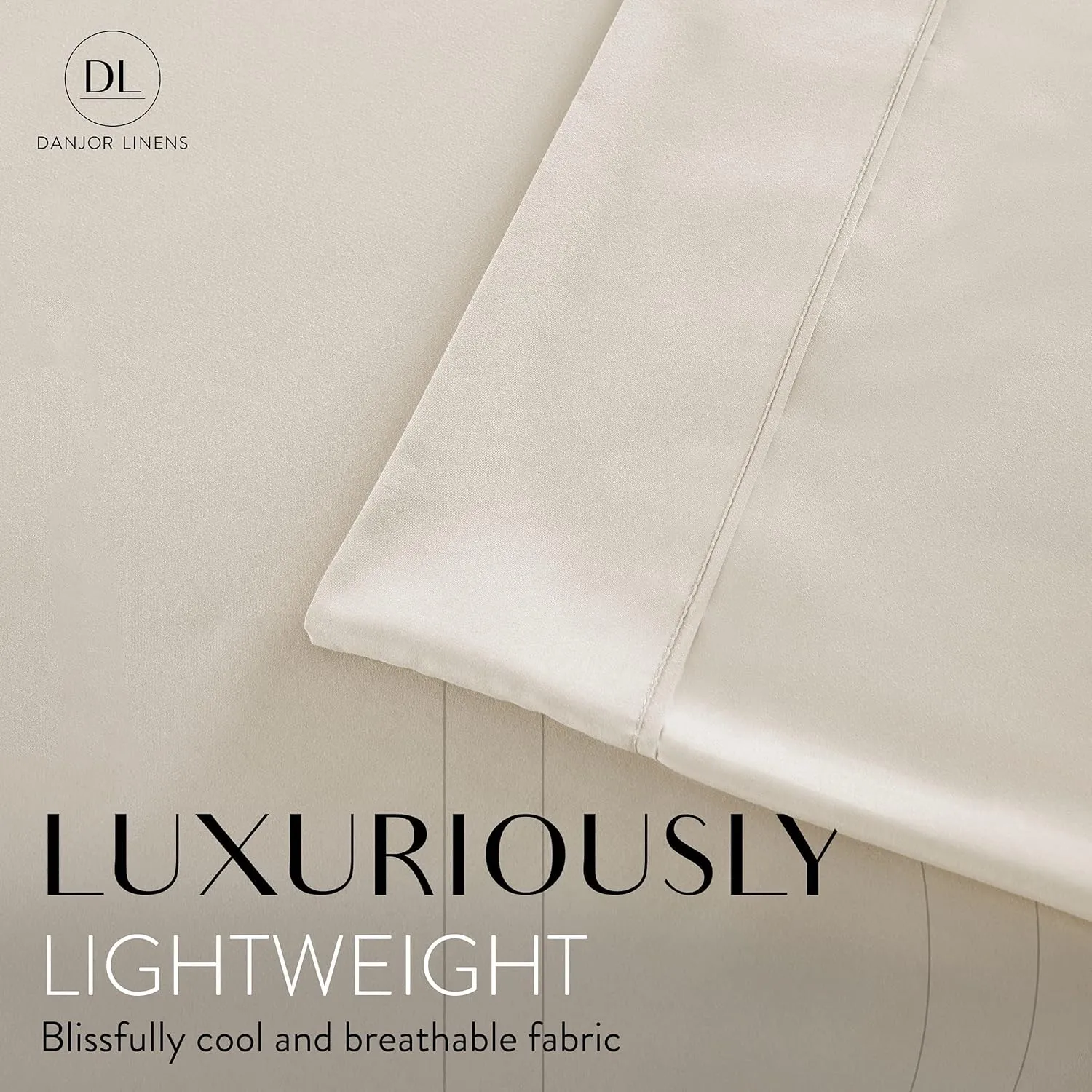 Danjor Linens King Sheet Set 6 Piece Hotel Quality Bed Sheet w/ 4 Pillowcases - Microfiber Sheet Sets with Deep Pockets, Breathable Cooling Wrinkle Free, Machine Washable for King Size Bed, Cream