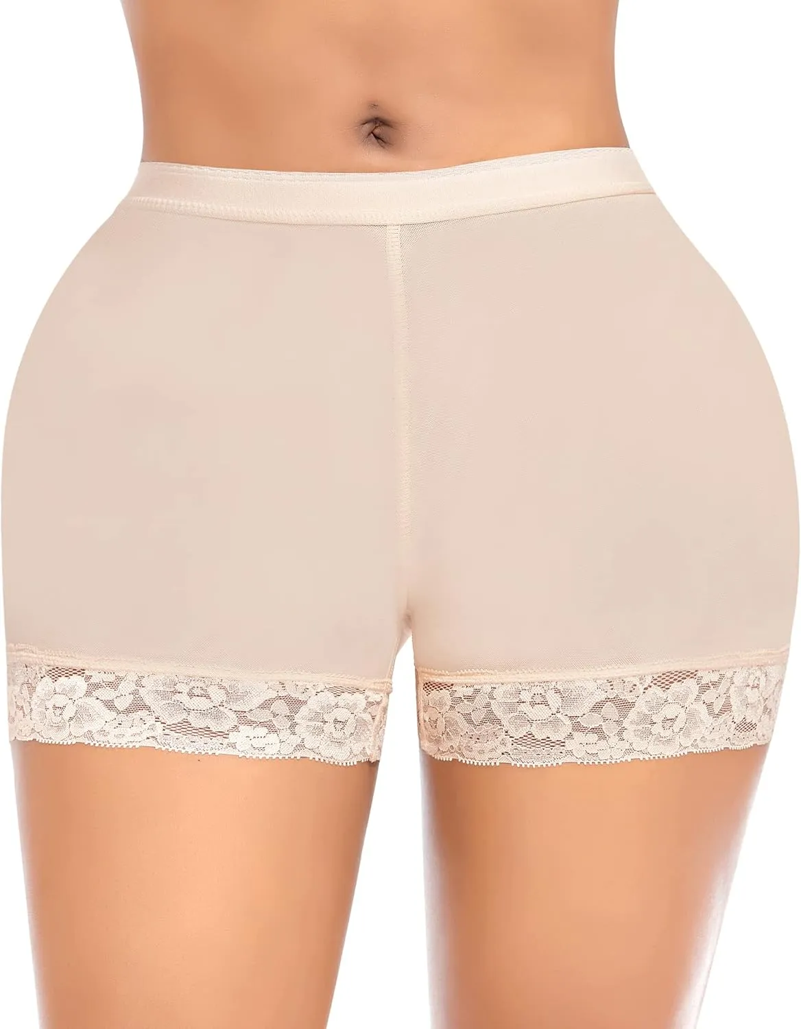 DERCA Padded Underwear for Women Butt Lifter Seamless Booty Pads Butt Enhancer Panties Lace Shapewear Boyshorts