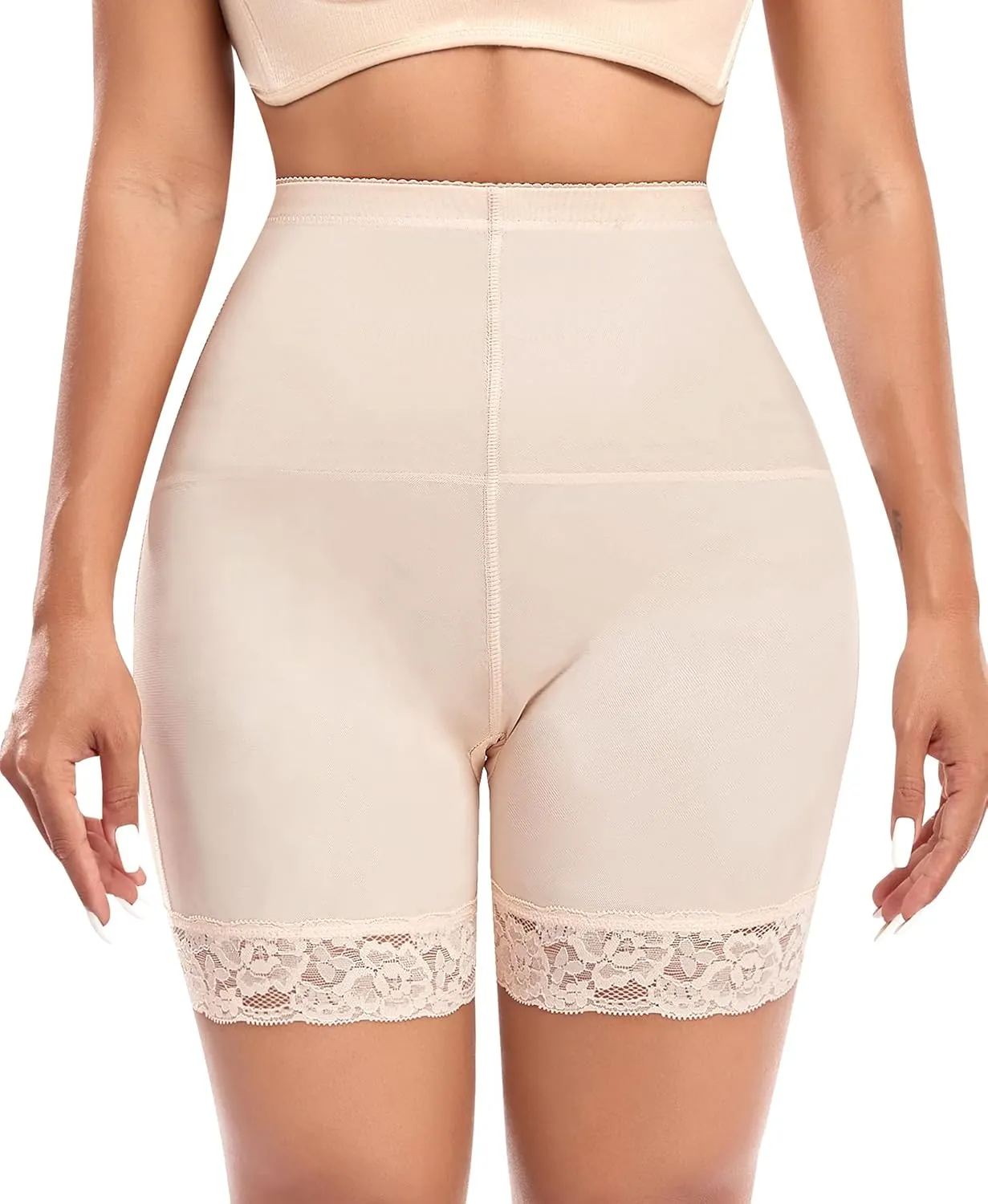 DERCA Padded Underwear for Women Butt Lifter Seamless Booty Pads Butt Enhancer Panties Lace Shapewear Boyshorts