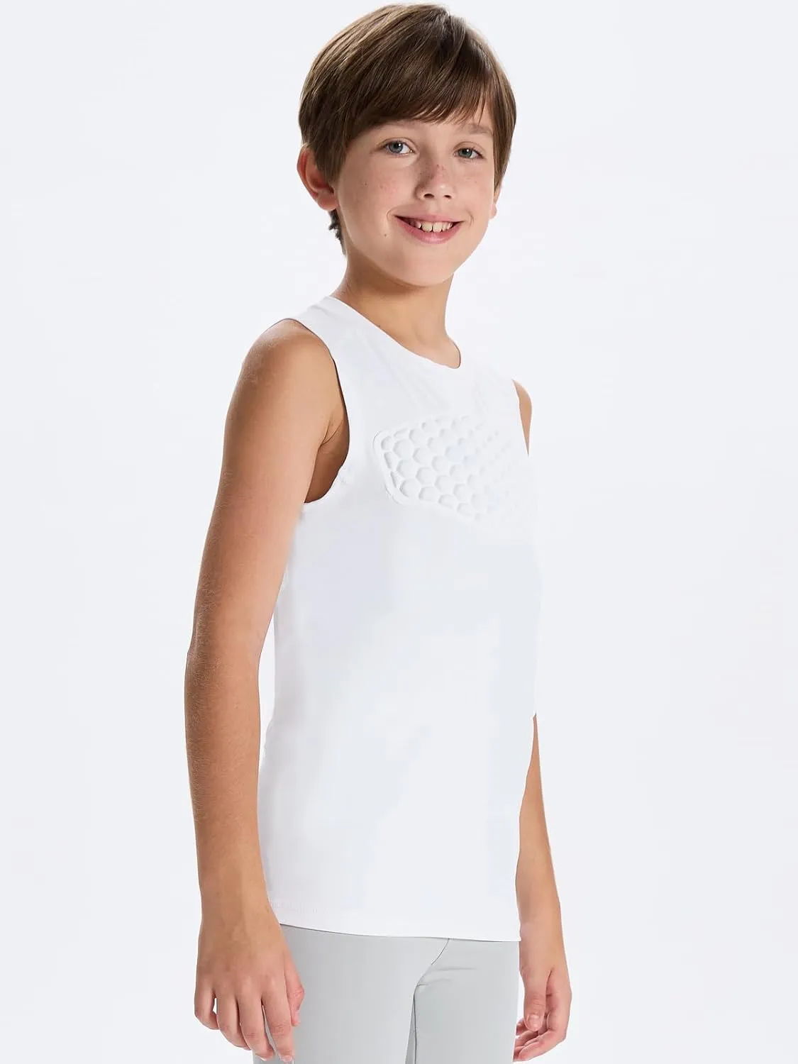 DEVOROPA Youth Baseball Chest Protector Softball Padded Compression Shirt Football Lacrosse Heart Guard Sternum Undershirt