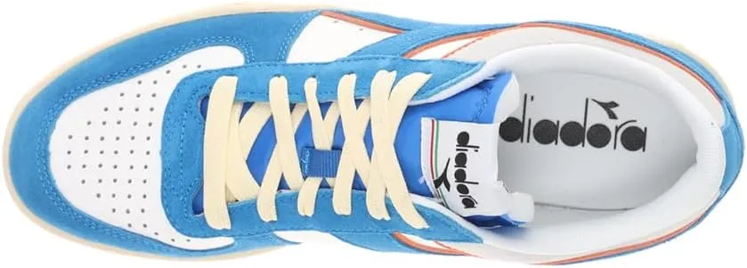 Diadora Mens Magic Basket Low Suede Leather Lace Up Sneakers Shoes Casual - Blue, White