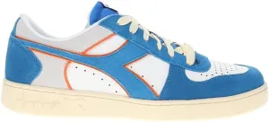 Diadora Mens Magic Basket Low Suede Leather Lace Up Sneakers Shoes Casual - Blue, White