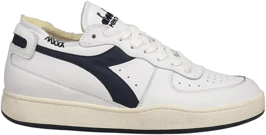 Diadora Mens Mi Basket Row Cut Lace Up Sneakers Shoes Casual - White