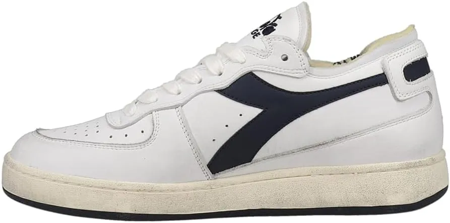 Diadora Mens Mi Basket Row Cut Lace Up Sneakers Shoes Casual - White