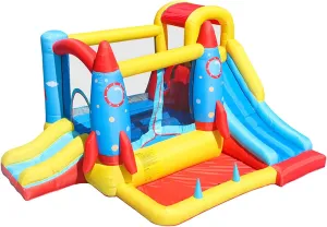 Doctor Dolphin Rocket Bounce House, Inflatable Bounce House with Blower, Inflatable Bouncy House for Kids Outdoor,Toddle Bouncing House with Slide for Backyard Party