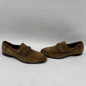Donald Pliner TED2X Tan Suede Round Toe Slip On Horsebit Loafers, Size 10.5M - Very Good