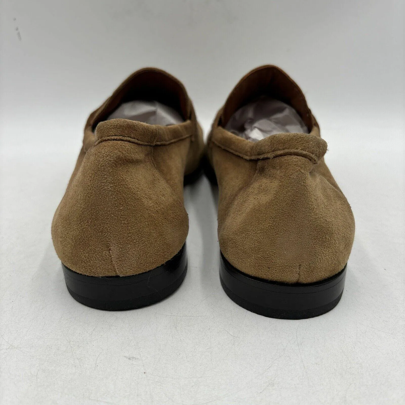 Donald Pliner TED2X Tan Suede Round Toe Slip On Horsebit Loafers, Size 10.5M - Very Good