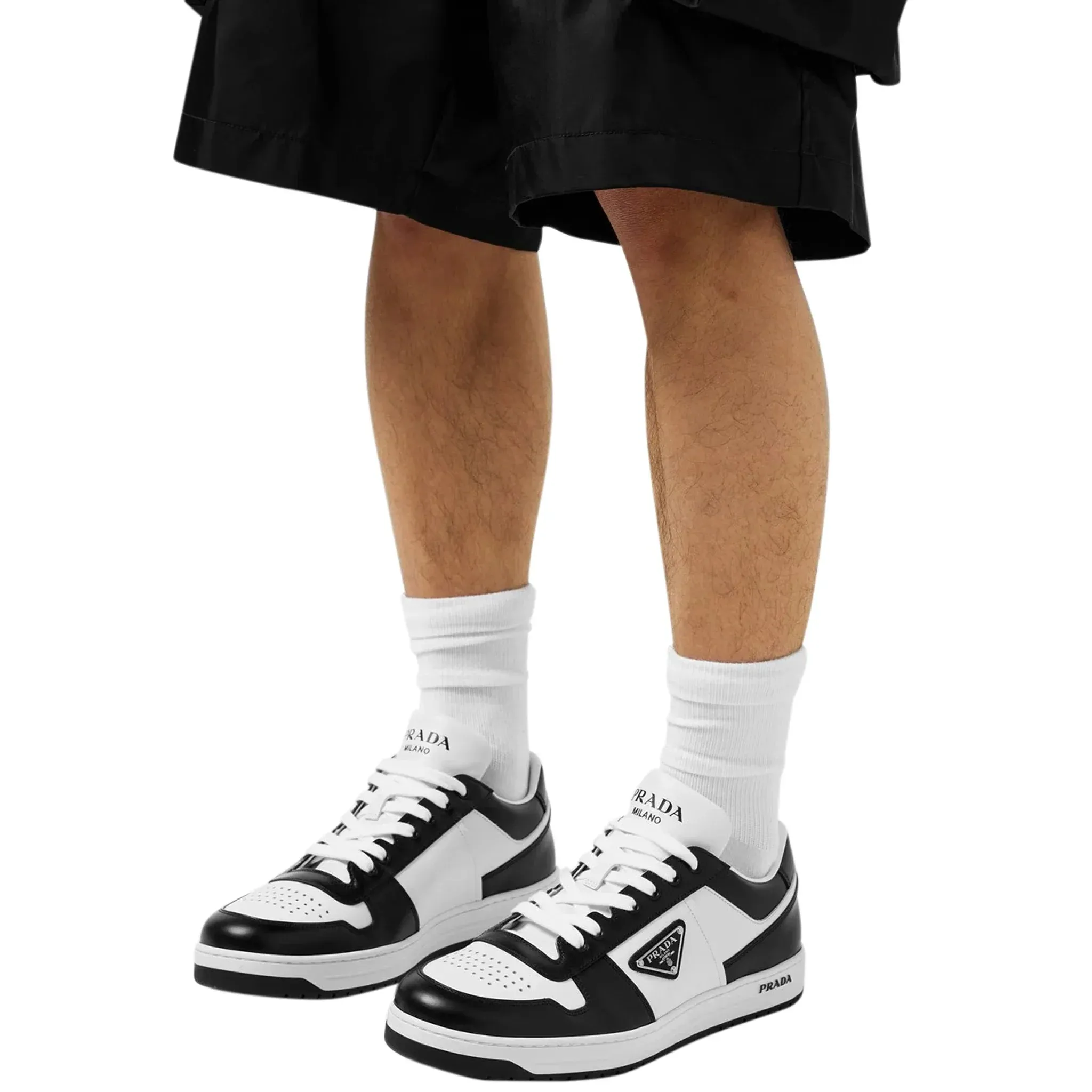 Downtown Leather Low Top White Black Sneaker