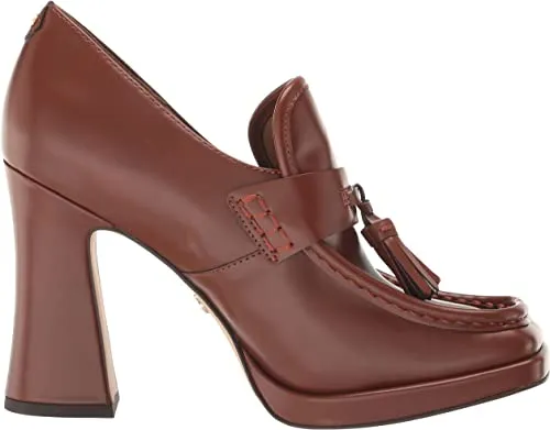 Dress Square Jed Edelman Easy returns Mocha Loafers Slip Knowledgeable Platform On Block Heel Toe Sam Dark