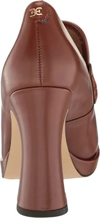 Dress Square Jed Edelman Easy returns Mocha Loafers Slip Knowledgeable Platform On Block Heel Toe Sam Dark