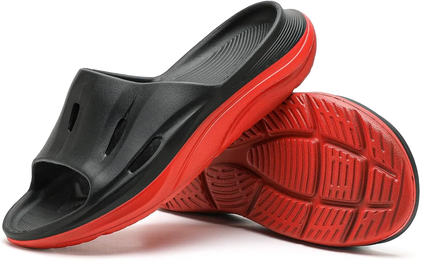 DUDHUH Cloud Slides For Men Slip On Black Platform Slide Sandals House Pillow Slippers Shower Indoor And Outdoor Summer Thick Sole
