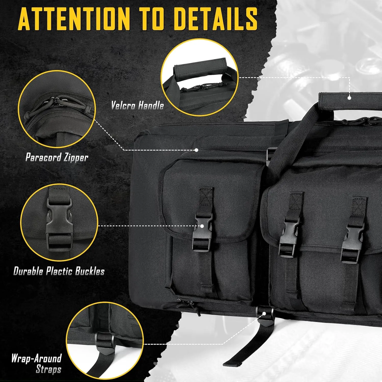 DULCE DOM 32/36/42/48/52 inch Double Rifle Case Soft Bag Gun Case, Perfect for Rifle Pistol Firearm Storage and Transportation, All Around Shooting Range Tactical Rifle Backpack, Indoor Outdoor