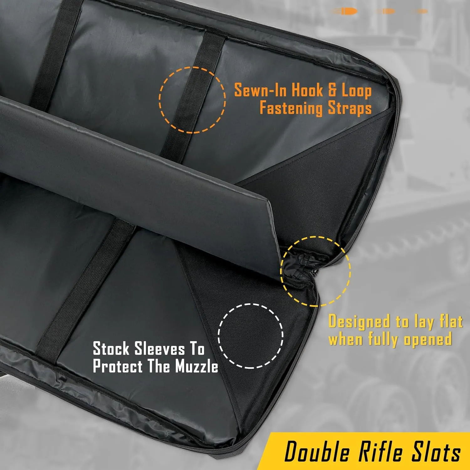 DULCE DOM 32/36/42/48/52 inch Double Rifle Case Soft Bag Gun Case, Perfect for Rifle Pistol Firearm Storage and Transportation, All Around Shooting Range Tactical Rifle Backpack, Indoor Outdoor