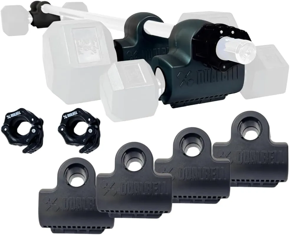 Dumbbells to Barbell Converters- Quick Setup Dumbbell Connectors, 500lb Capacity Barbell Adapters, Secure Fit, Quick Setup, Fits 1" Bars, Home Gym Equipment, 2 Pairs w/Black Weight Collar