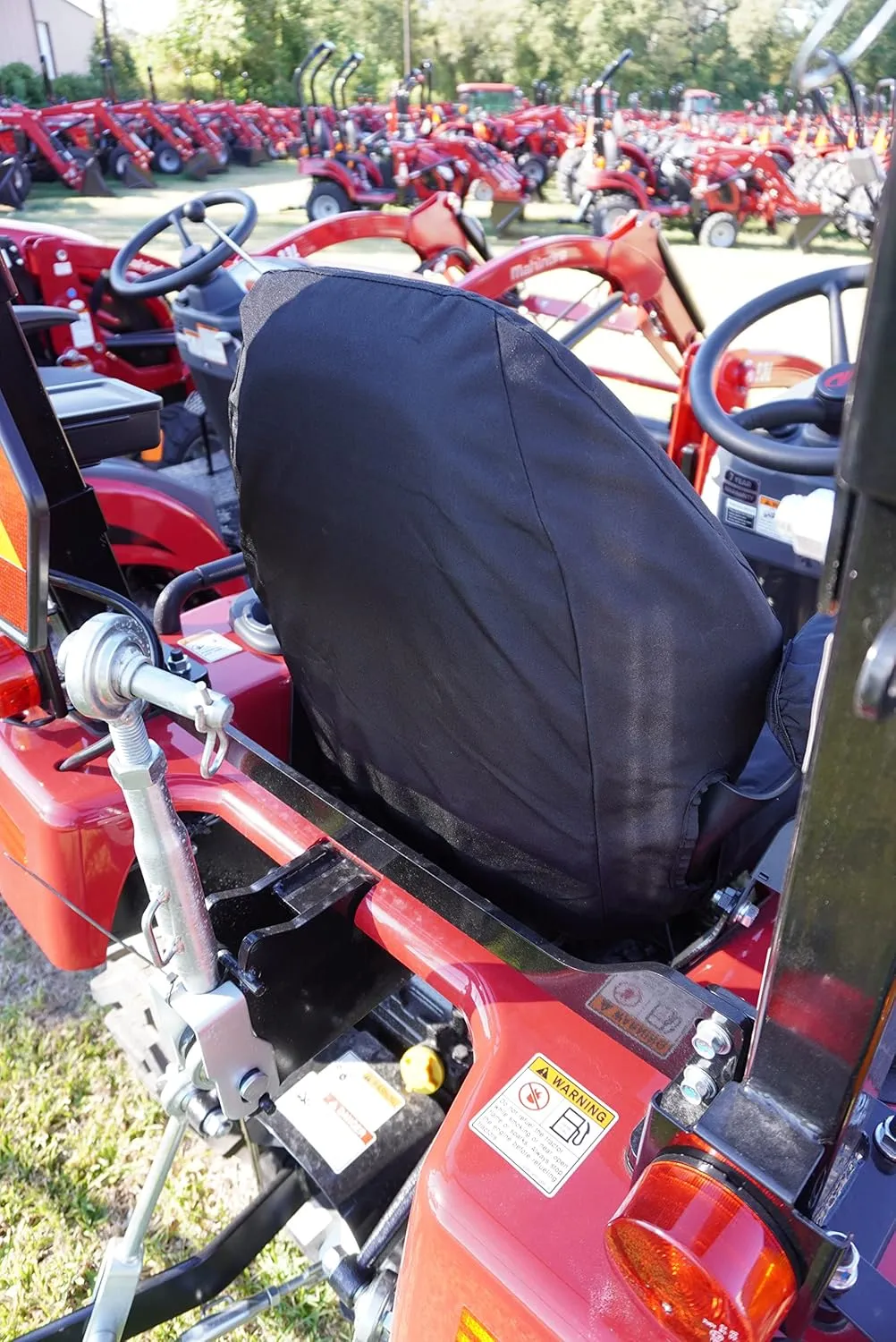 Durafit Seat Covers, Compatible with Mahindra All Current Tractor Models with one Piece seat with armrests. Not for Suspension Seats. (Black)