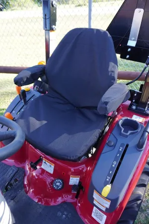 Durafit Seat Covers, Compatible with Mahindra All Current Tractor Models with one Piece seat with armrests. Not for Suspension Seats. (Black)