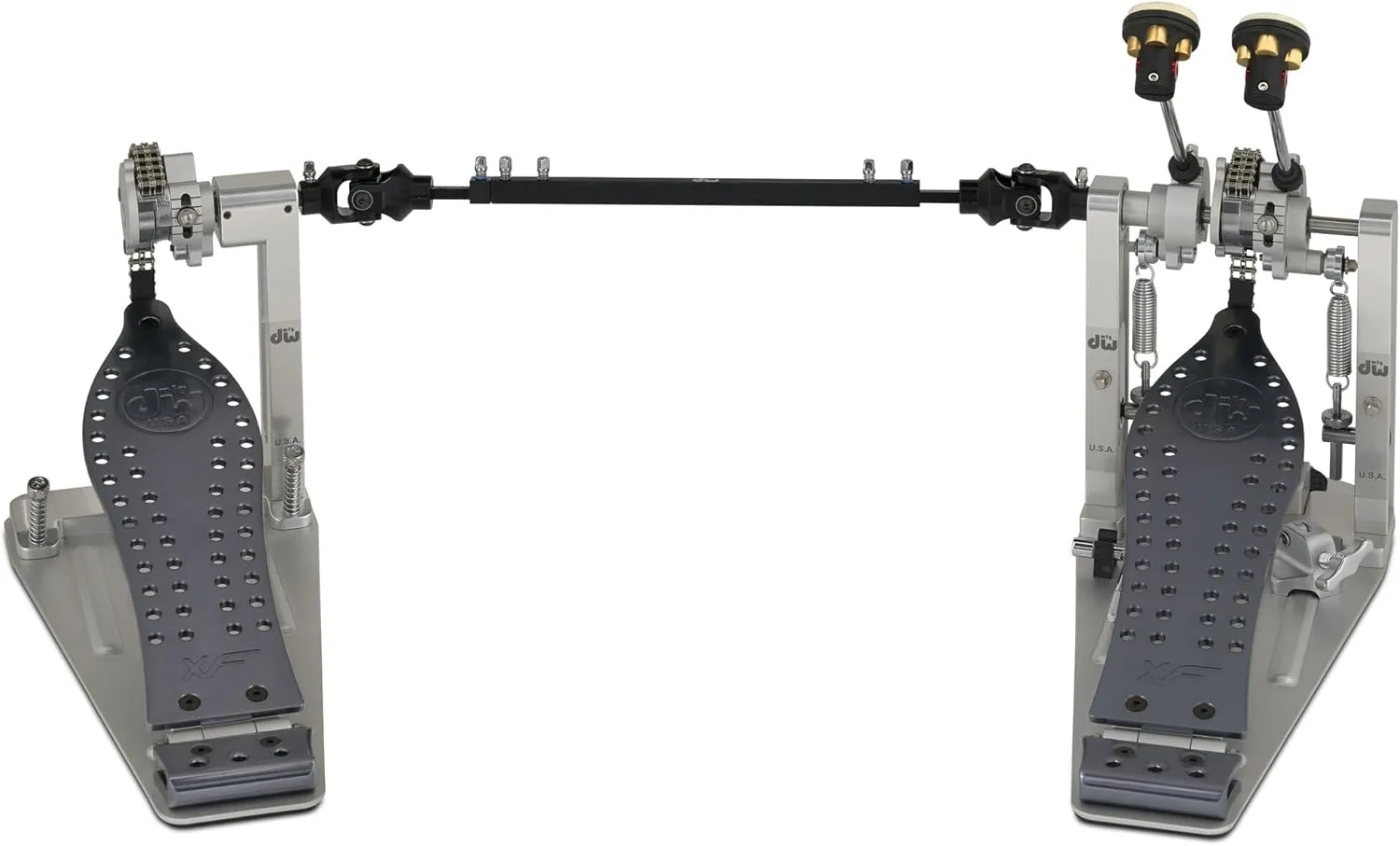 DW DWCPMCD2XF MCD Machined Chain Drive Double Bass Drum Pedal with Extended Footboard - Polished