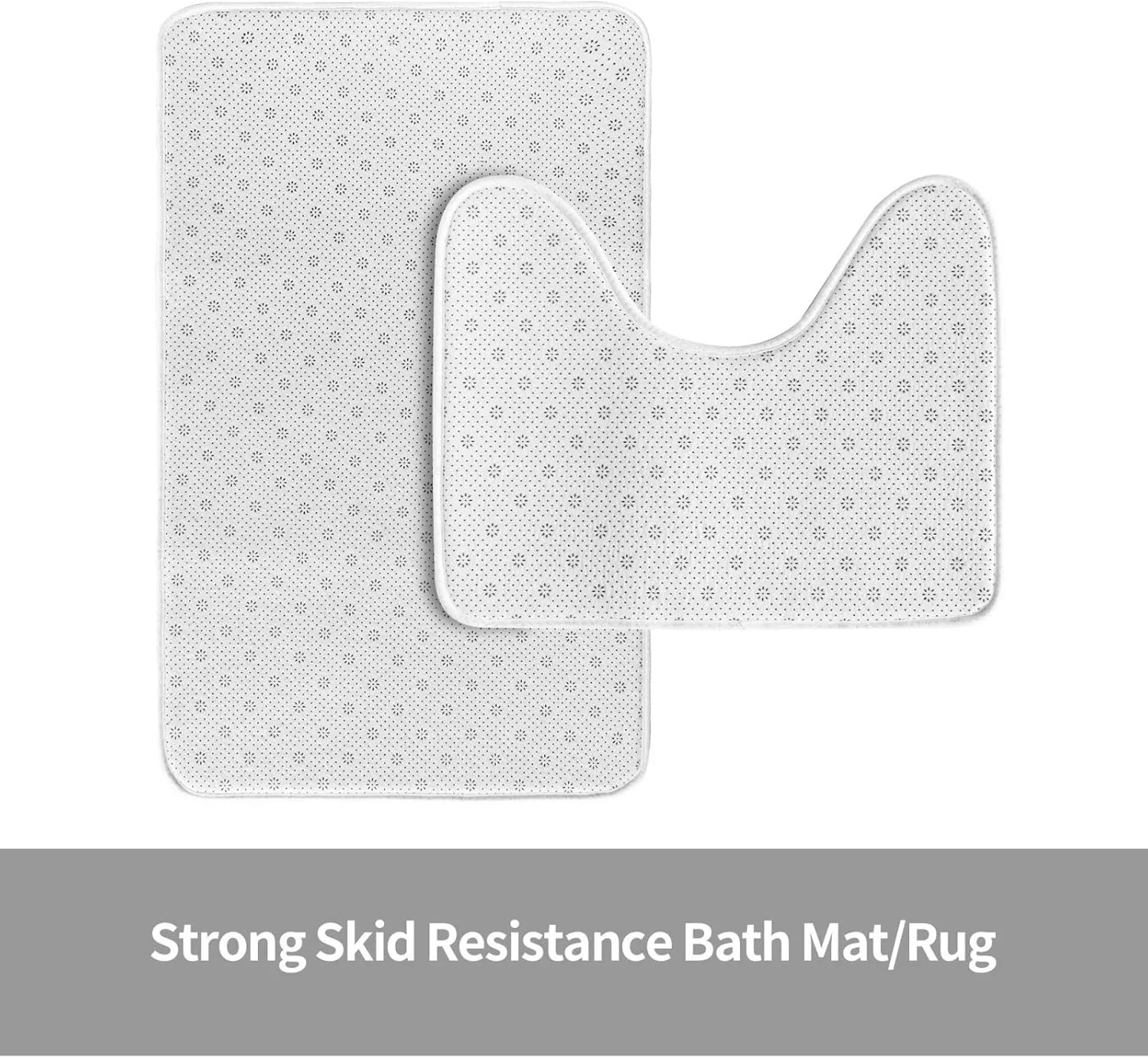 EkcoS Pink Cherry Blossom Staircase Bathroom Rugs Set 2 Piece Microfiber Bath Shower Mat and U-Shaped Toilet Rug Non Slip Absorbent Bath Rug for Tub