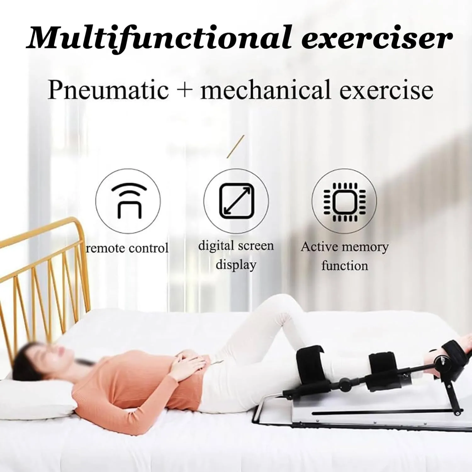 Electric Knee Rehabilitation Trainer,10 Speeds Adjustable,Adjustable Size,Screen Display,for Joint Stiffness(175cm) Left