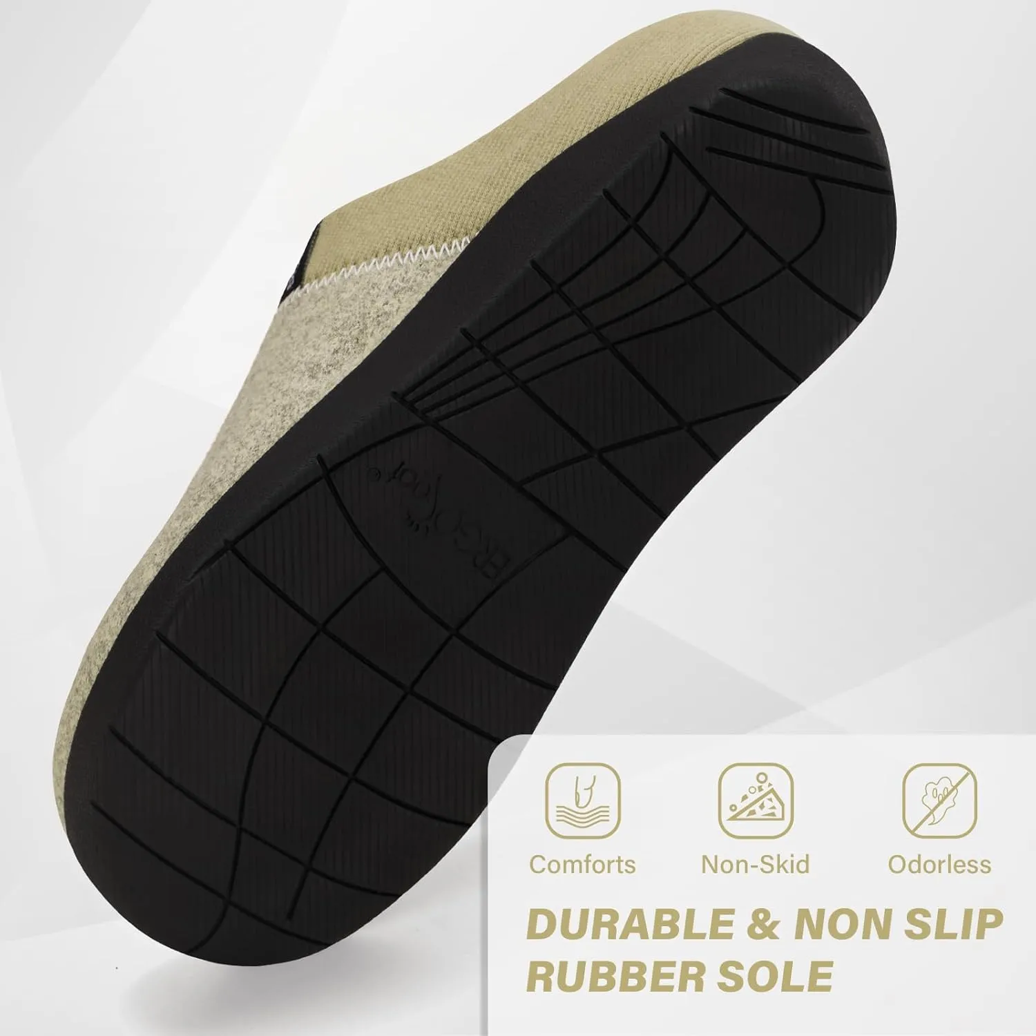 ERGOfoot Orthotic Slippers with Arch Support, Ideal for Plantar Fasciitis, Flat Feet, Heel Pain Relief, Slip on Clog Indoor Outdoor House Shoes with Anti-Skid Rubber Sole