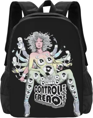Erykah Singer Badu Unisex Casual Backpack Travel Bag Classic Laptop Daypack Lightweight Backpack for Men & Women, Black