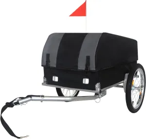 ESPIDOO Heavy-Duty Bike Cargo Trailer: 88 lbs Capacity with Removable Waterproof Cover - 16" All-Terrain Wheels & Foldable Design for Camping & Groceries - Steel Frame Hitch System