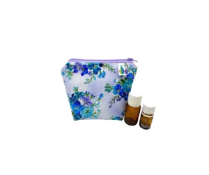 Essential Oil Bag ~holds 6 bottles 5ml 15 ml Baltic storage case travel airplane carry on (lilac flowers)