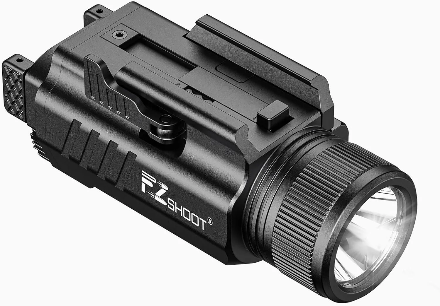 EZshoot 2000 Lumen Tactical Flashlight for Pistol, High Lumen LED Weaponlight with Quick Install Adjustable Slide Rail, Magnetic Rechargeable Strobe Flashlight for Picatinny or GL Rail
