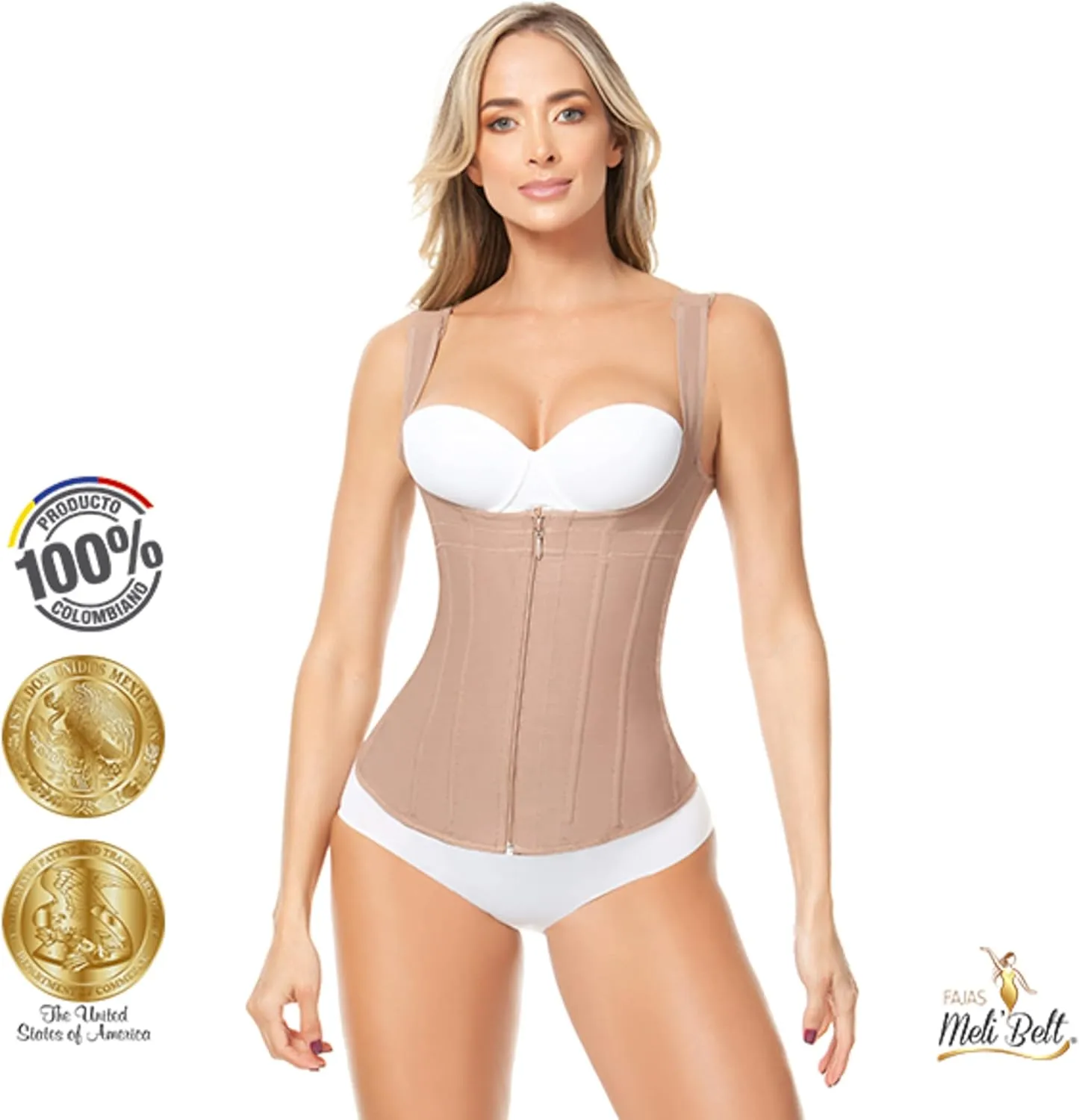 FAJAS MELI'BELT 5044/5043 Vest 7 Bones Faja Chaleco Colombiano High Compression