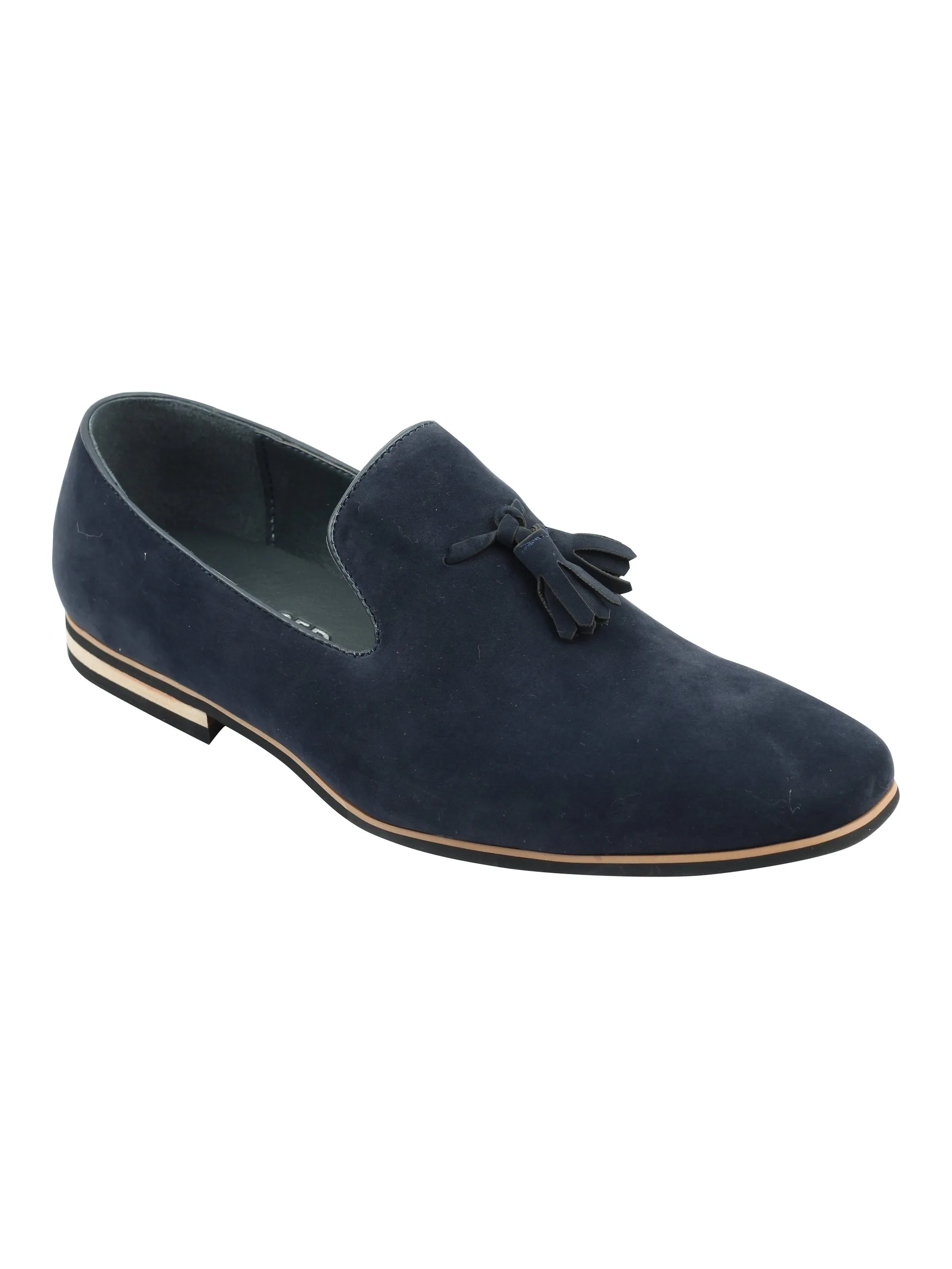 FAUX LEATHER TASSEL DESIGN BLUE LOAFERS